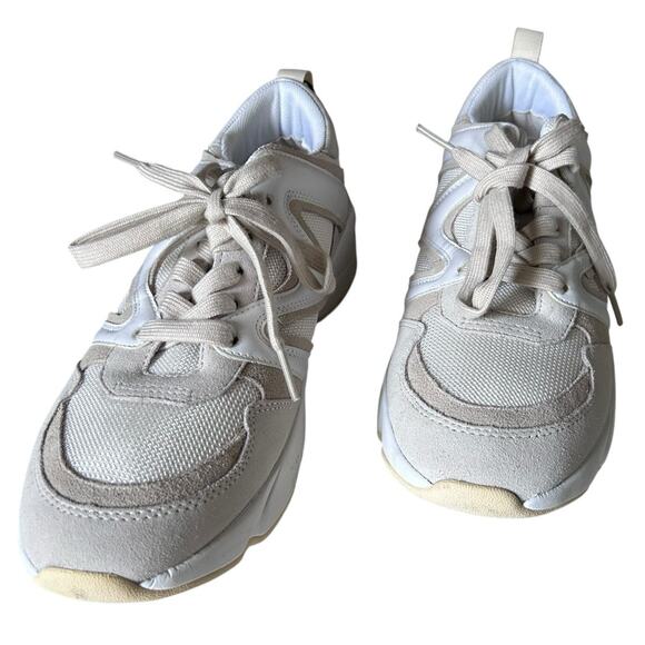 MAJE Women's Leather Low Top Athletic Sneakers in Off-White-Size 39 EU/US 8.5‎ - Picture 1 of 6